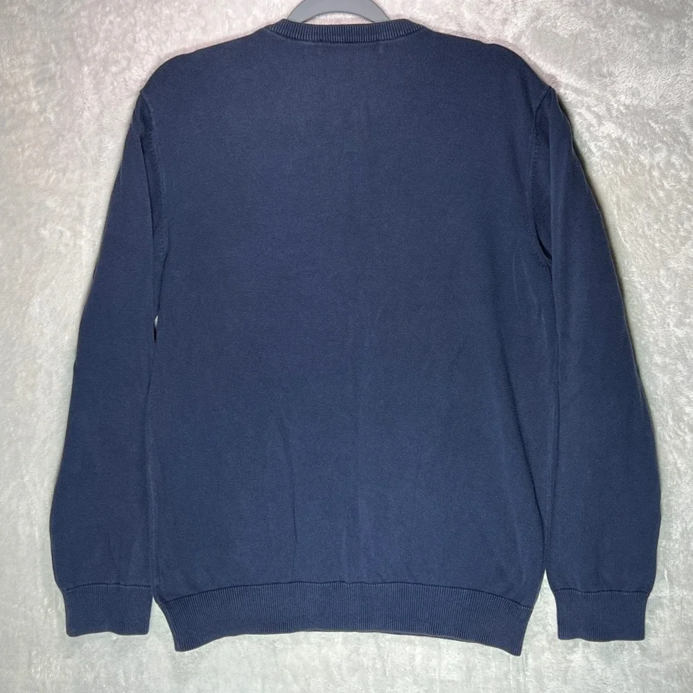 Old Navy Cotton‎ V-Neck Sweater Men's L Navy Blue Y2K Grunge Softboy Knit